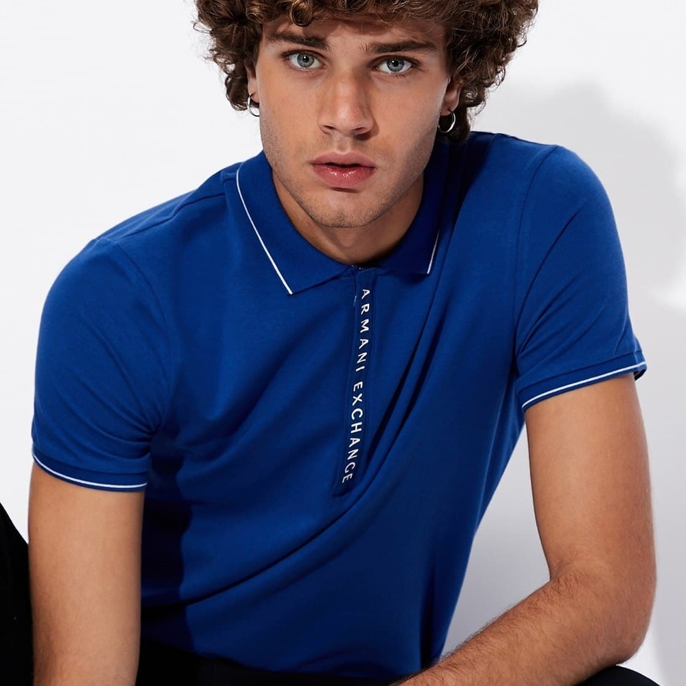 Armani Exchange Men's Blue Polo Shirt